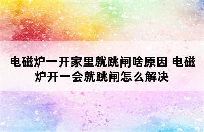 电磁炉一开家里就跳闸啥原因 电磁炉开一会就跳闸怎么解决